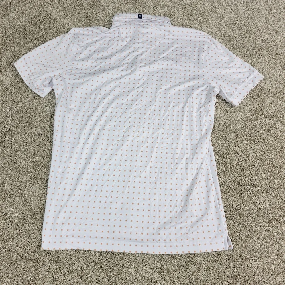 Mizzen‎ + Main Trim Mens Large White AOP Floral Performance Stretch Polo SS
